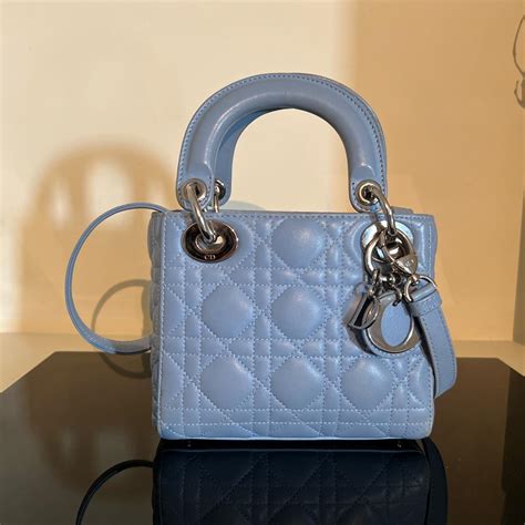 mini lady dior bag blue